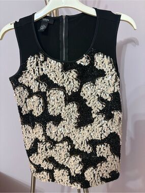Alfani Petite Black Sleeveless Top with Sequin Detail